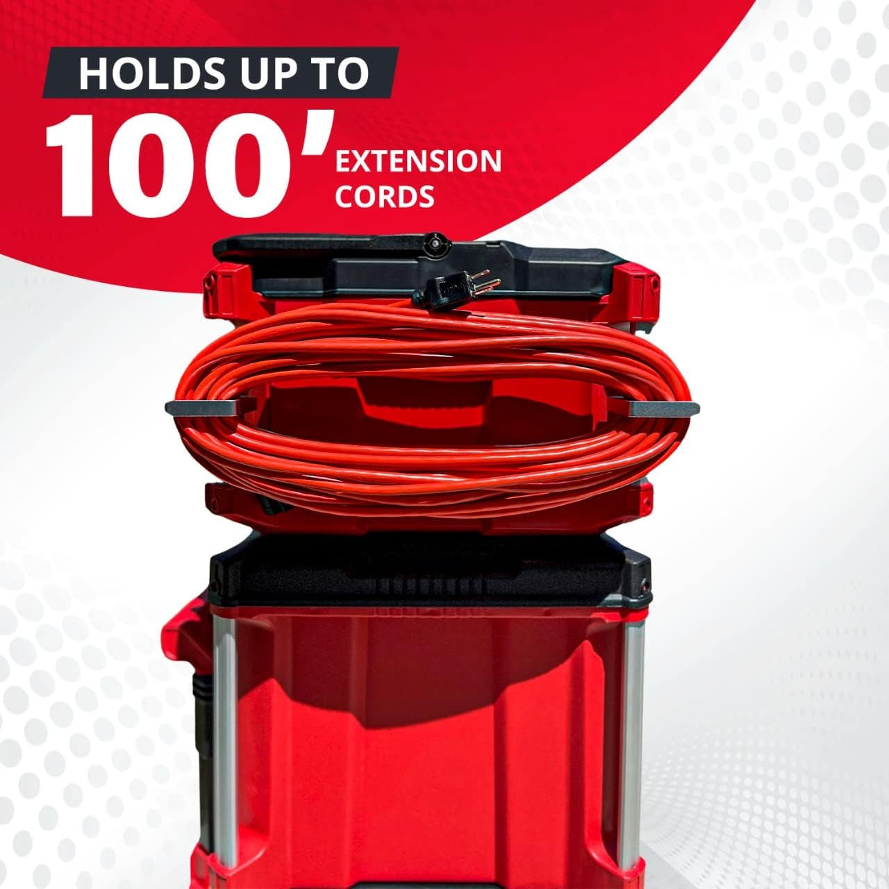 Extension Cord Holder for Alpha Rail System — Fits Milwaukee Packout