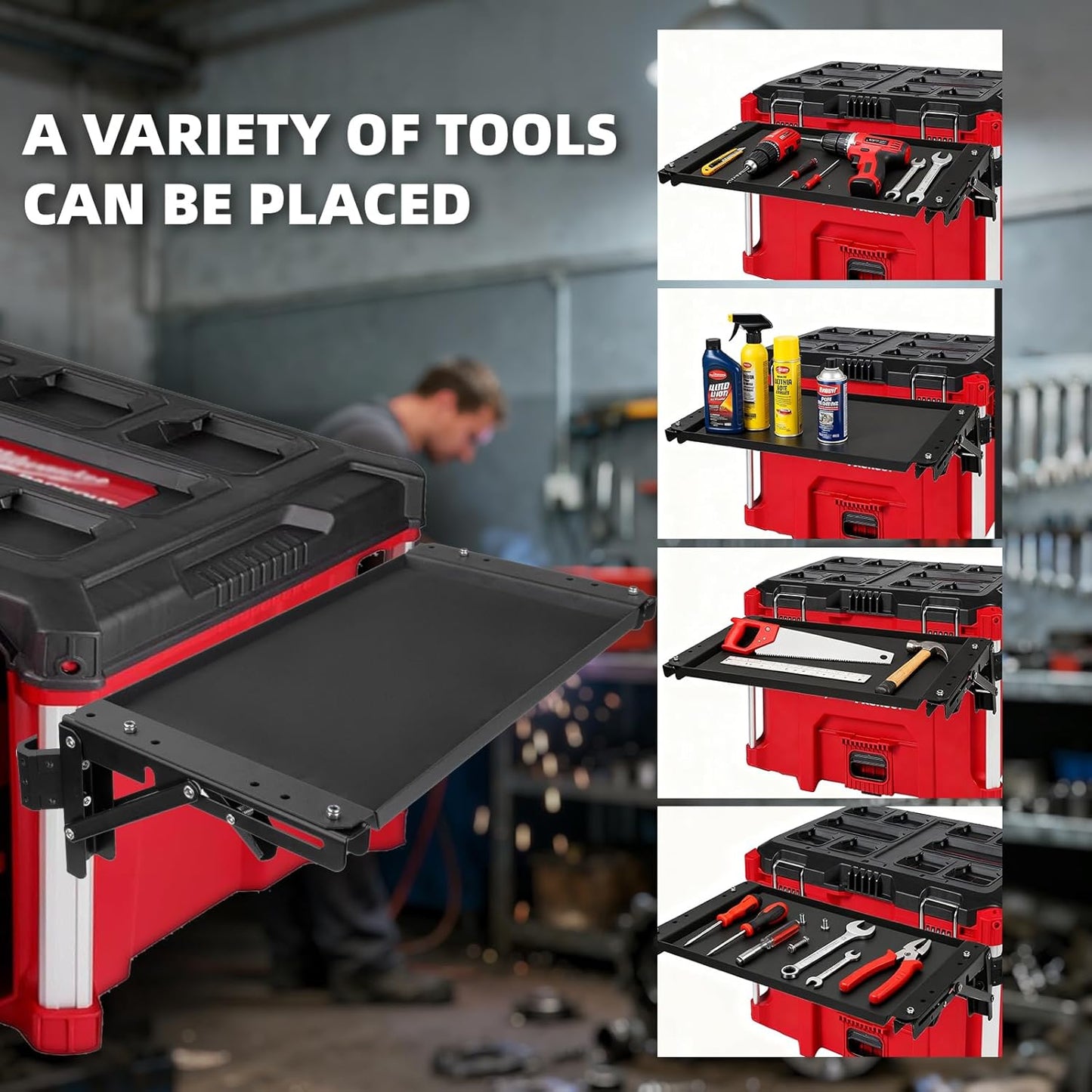 Foldable Magnetic Work Table for Milwaukee Packout Toolboxes