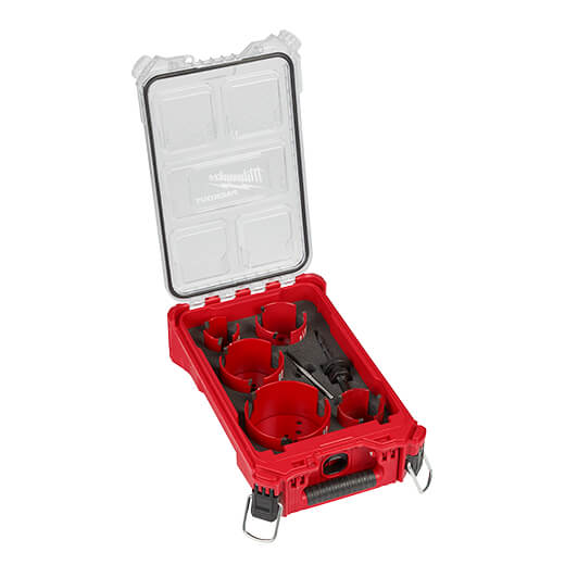 Milwaukee 49-56-9295 Juego de sierras de corona BIG HAWG de 9 piezas con dientes de carburo con organizador compacto PACKOUT