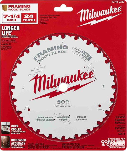 Milwaukee Carbide Thin-Kerf Circular Saw Blade 7-1/4"