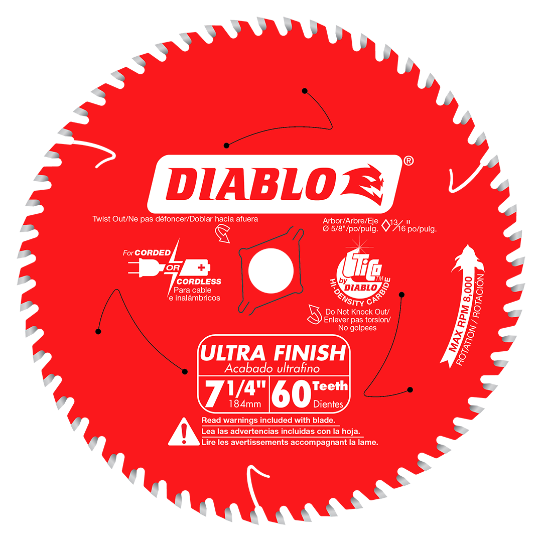 Diablo D0775F 7-1/4-Inch 60-Tooth Fine Finish Circular Saw Blade