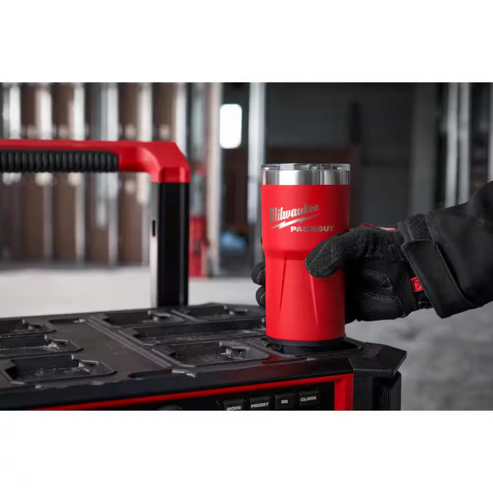 Milwaukee PACKOUT Tumbler — 20 oz Red / 30 oz Black