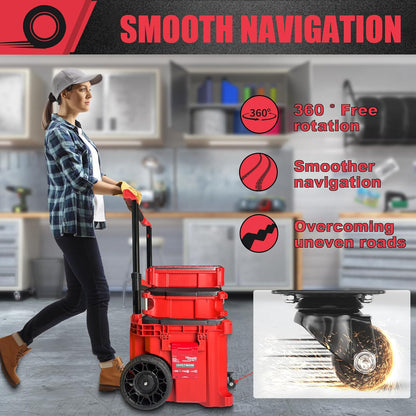 Steel Front Caster Wheel Kit for Milwaukee Packout Rolling Toolbox