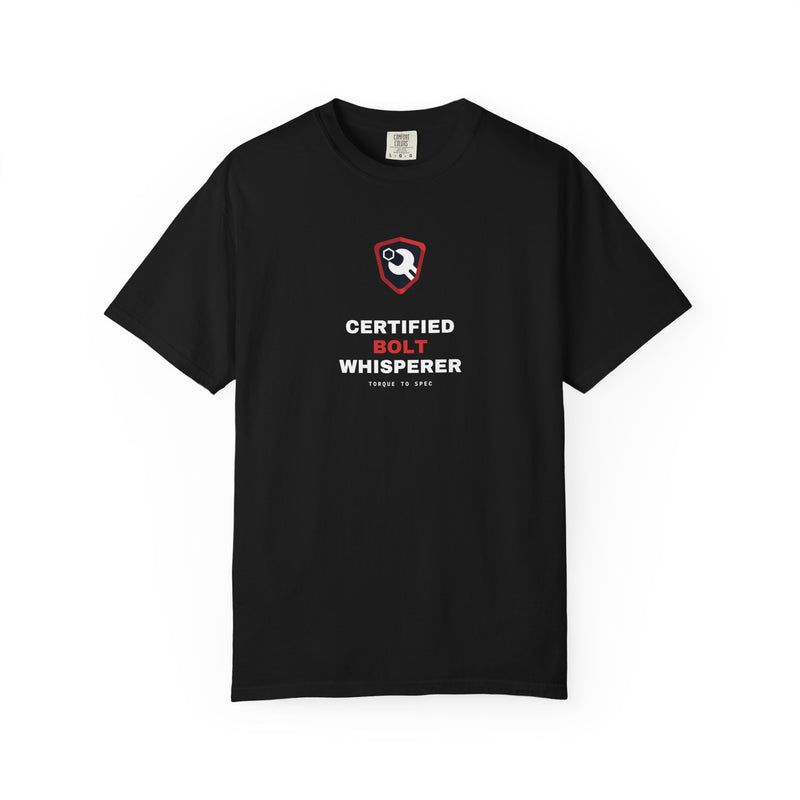 Certified Bolt Whisperer — Heavyweight Tee — Tool Army