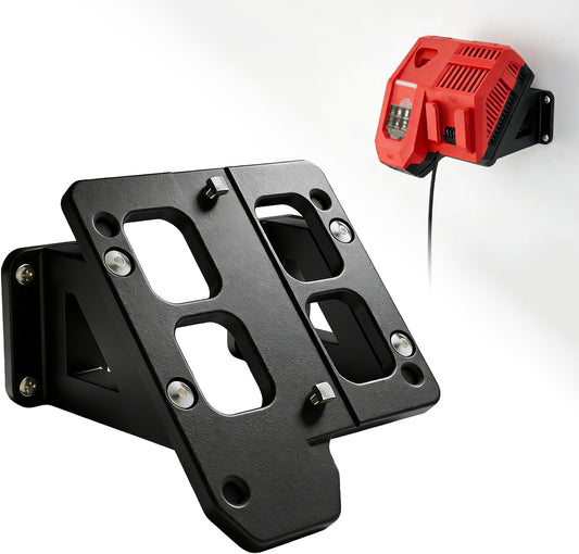 Wall-Mount Bracket for Milwaukee M12 & M18 Chargers — Black