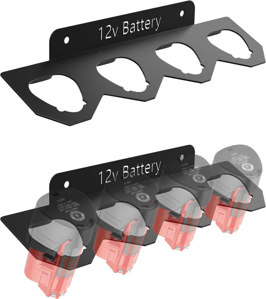 4-Slot Metal Wall Mount for Milwaukee M12 Batteries