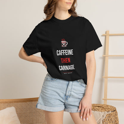 Caffeine Then Carnage — Heavyweight Tee — Tool Army