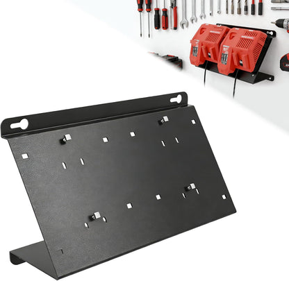 Dual Angled Steel Wall Bracket for Milwaukee M12 & M18 Chargers
