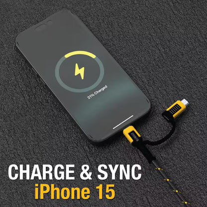 Combo Cable Type C/Micro USB to Type C/USB 6 Ft.