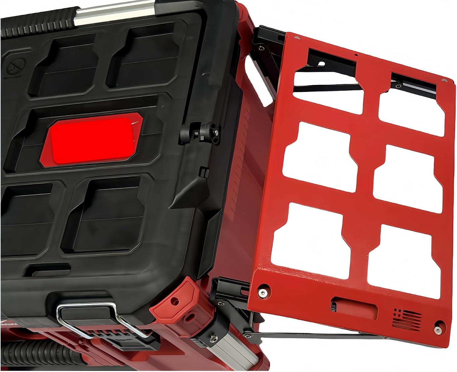 Folding Side Storage Mounts for Milwaukee Packout — 2-Pack, Red