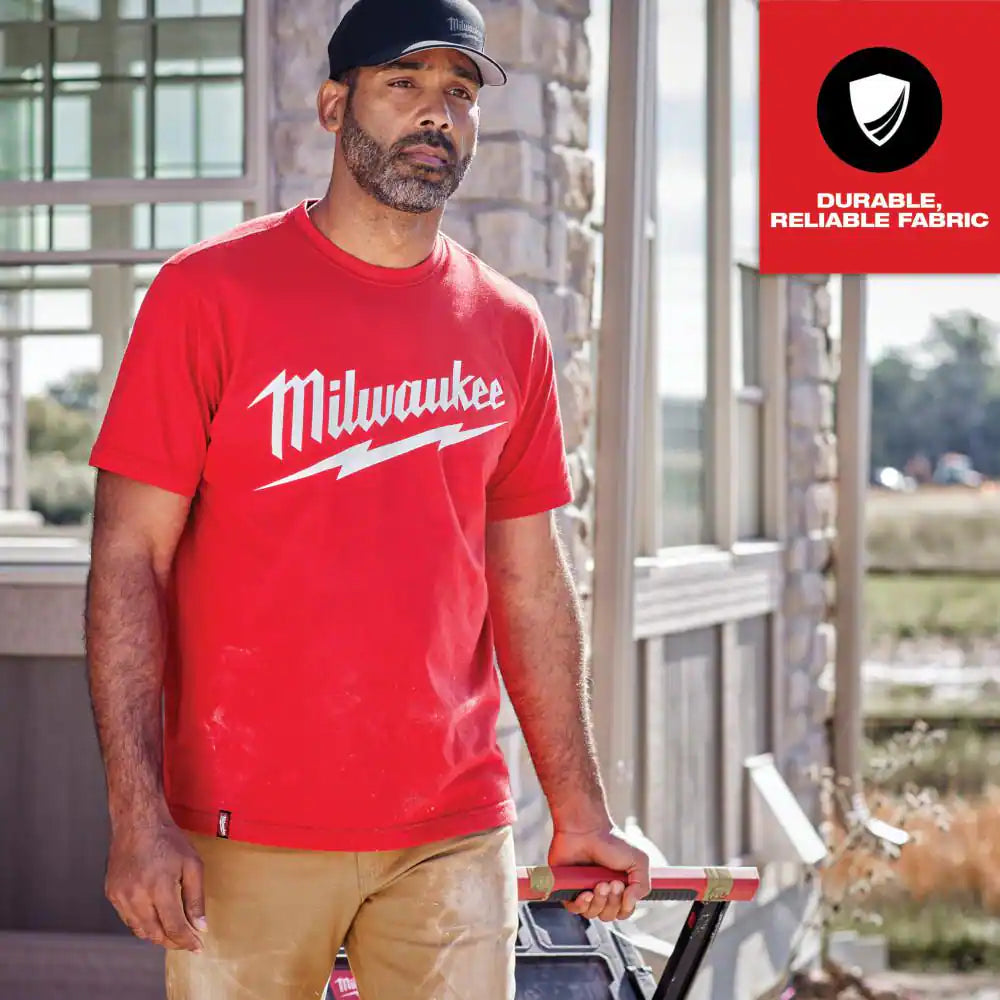 Milwaukee Heavy Duty Short-Sleeve T-Shirt — Red