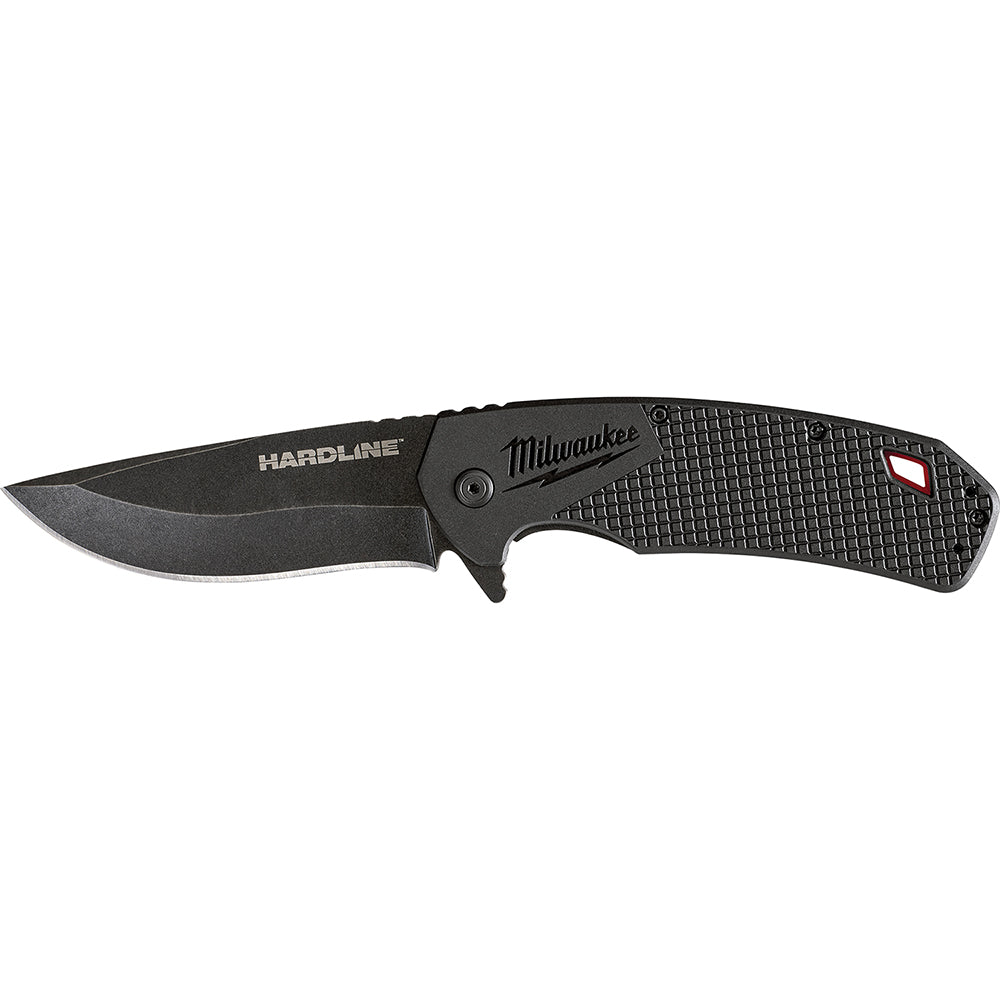 Navaja de bolsillo Milwaukee 48-22-1999 HARDLINE de 3.5 pulg. con hoja lisa recurva de punta caída