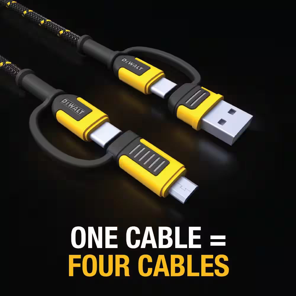 Combo Cable Type C/Micro USB to Type C/USB 6 Ft.