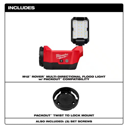 M12 ROVER Multi-Directional Flood Light W/ PACKOUT Compatibility (Tool-Only)