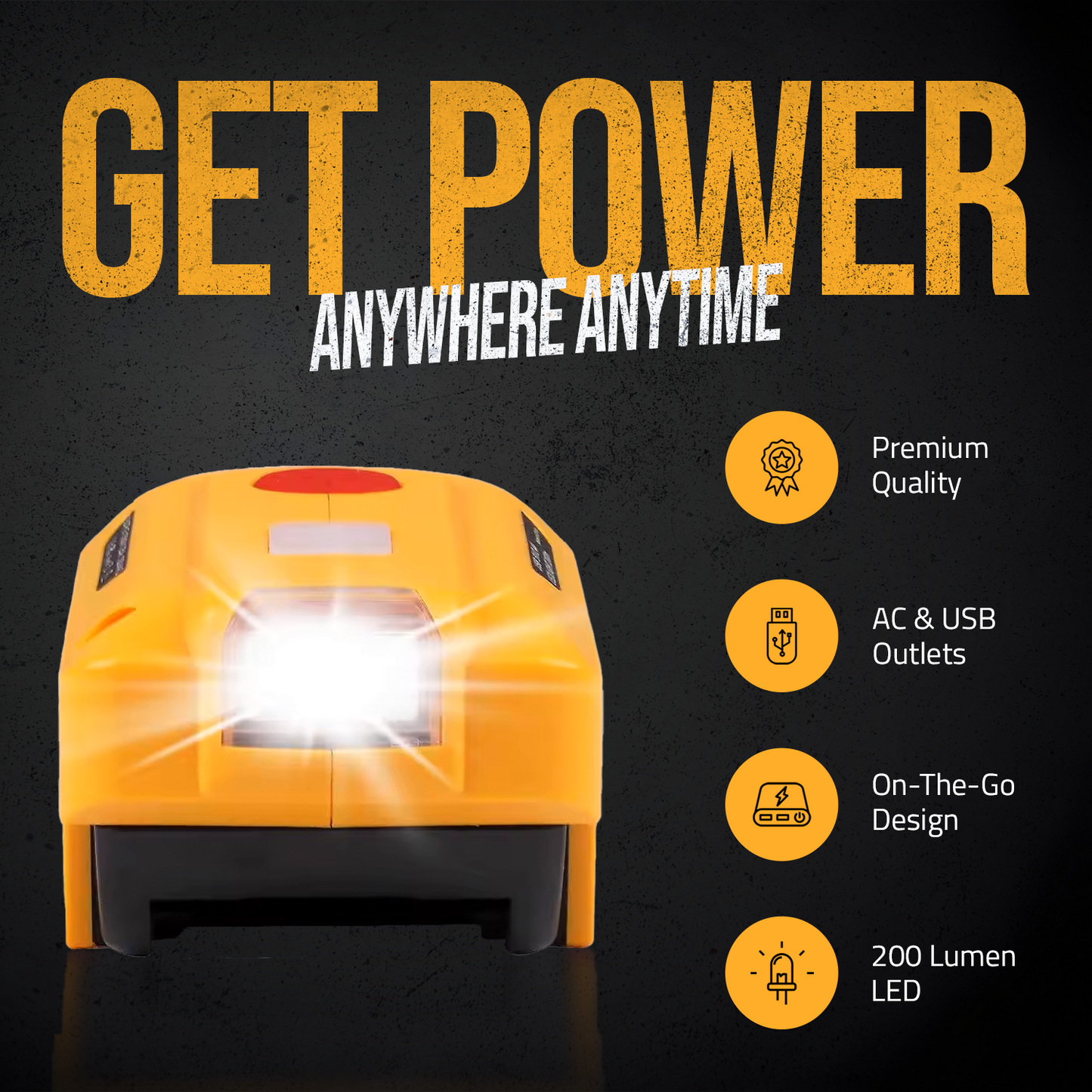 150W Power Inverter Compatible with Dewalt MAX XR Battery