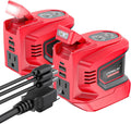 220-250W Power Inverter Compatible with Milwaukee 18V Battery - DC 18V to AC 110-120V Power Station with 1 AC Outlet - 2 USB 1 Type-C & LED Light for Camping Power Outage - Tool Only
