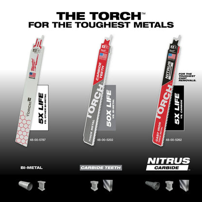 Milwaukee 48-00-5202 9" 8TPI The TORCH Carbide Teeth SAWZALL Blade 1PK