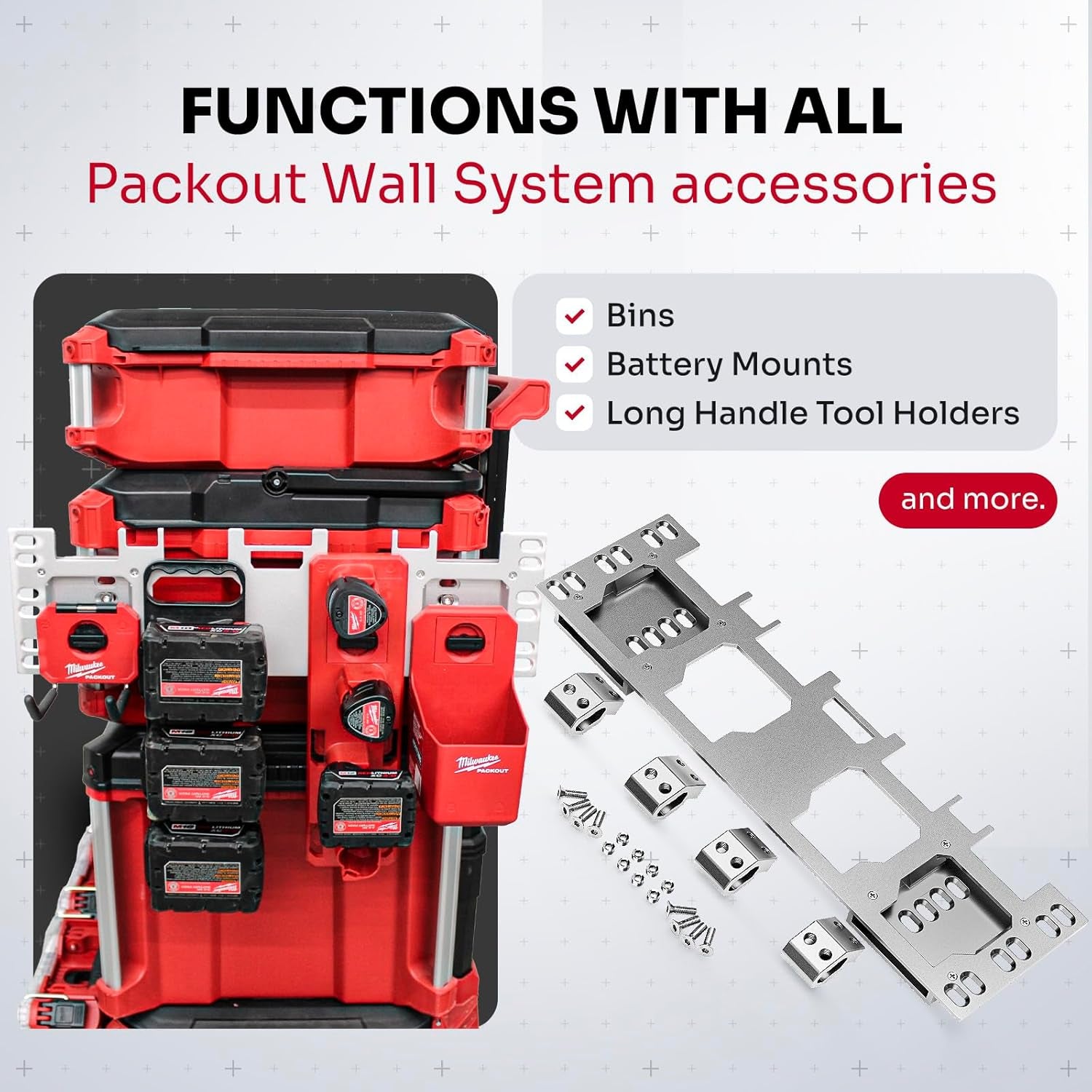 Packout Front & Side Mounting Plate — Anodized Aluminum, Silver