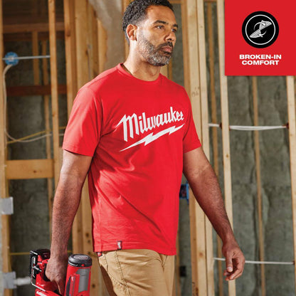 Milwaukee Heavy Duty Short-Sleeve T-Shirt — Red