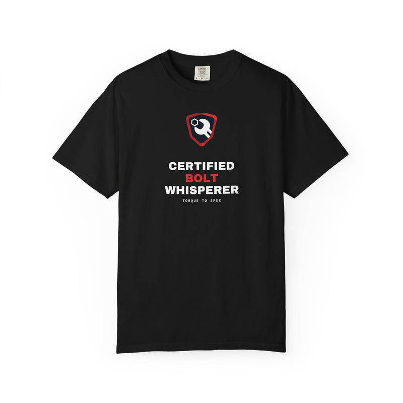 Certified Bolt Whisperer — Heavyweight Tee — Tool Army