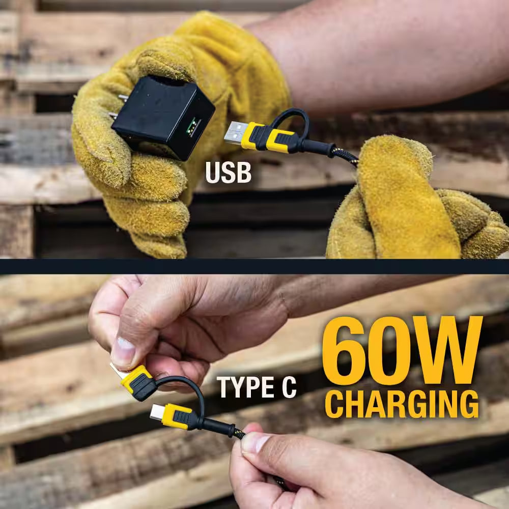 Combo Cable Type C/Micro USB to Type C/USB 6 Ft.