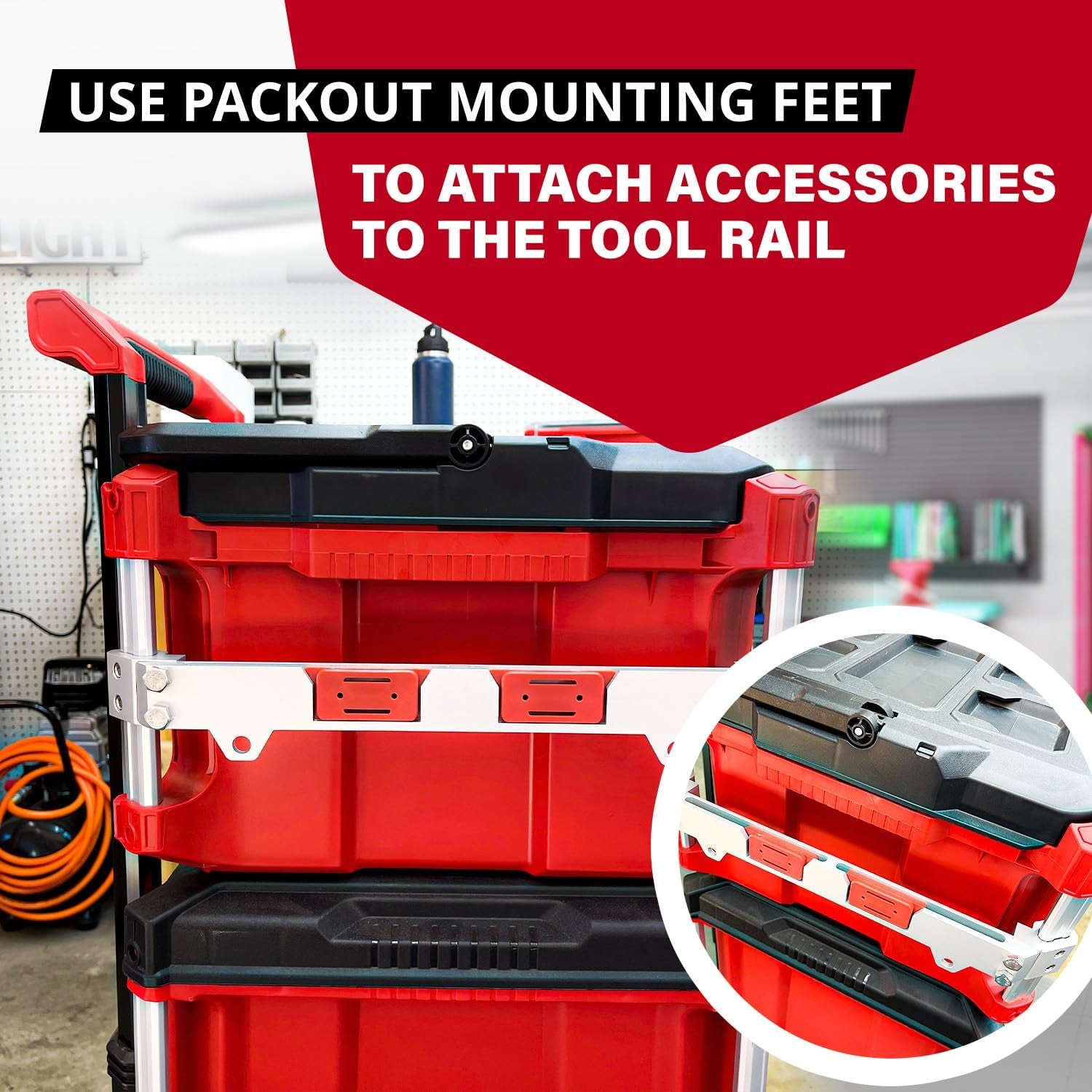 Packout Tool Rail Side Mount — Anodized Aluminum, Silver