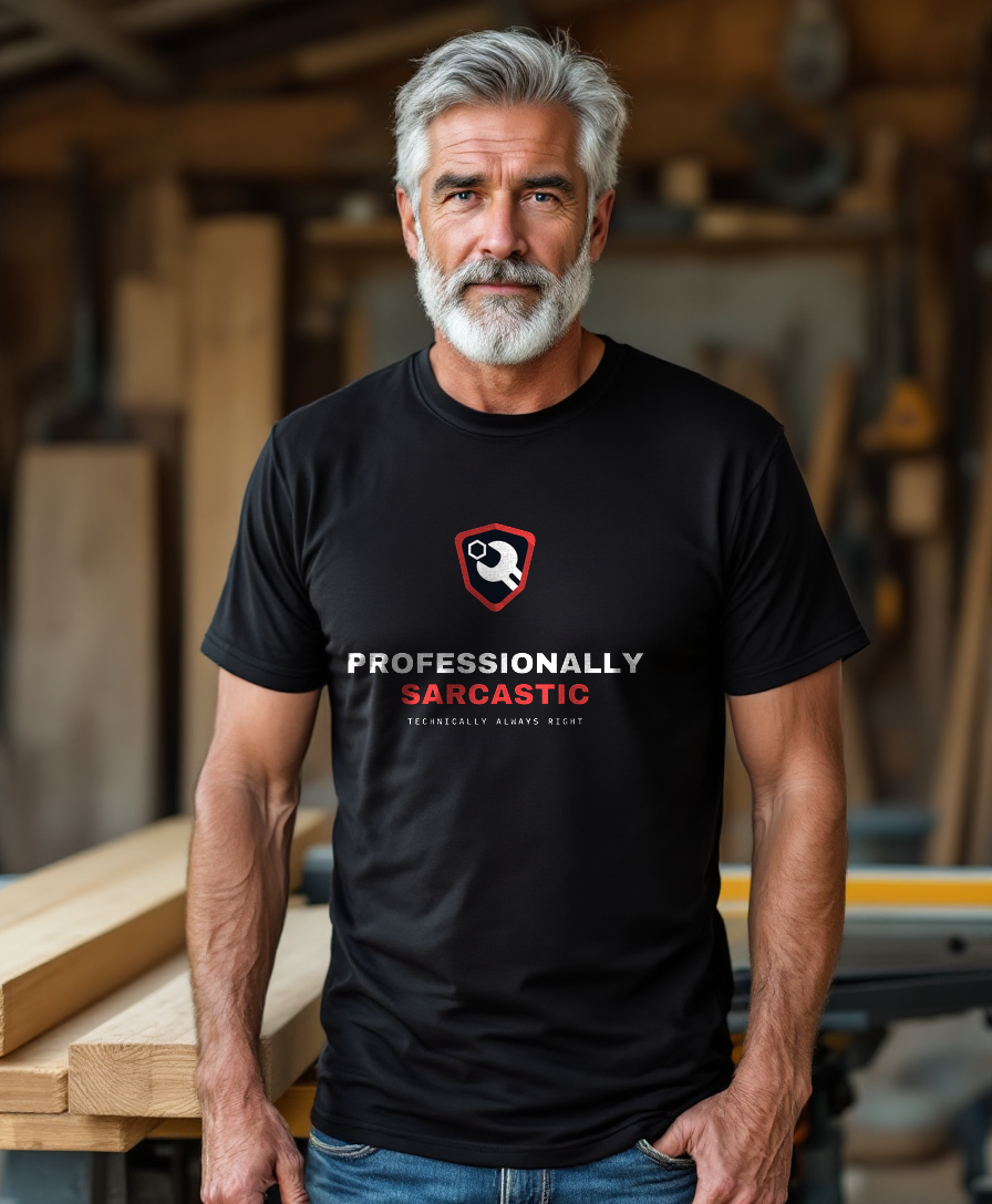 Professionally Sarcastic — worn by a model (Tool Army) — Black