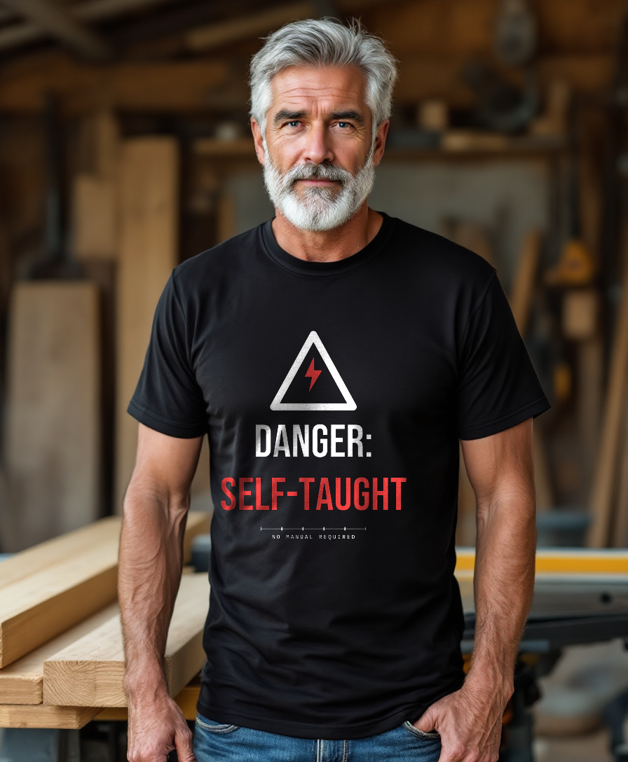 Danger: Self-Taught — worn by a model (Tool Army) — Black
