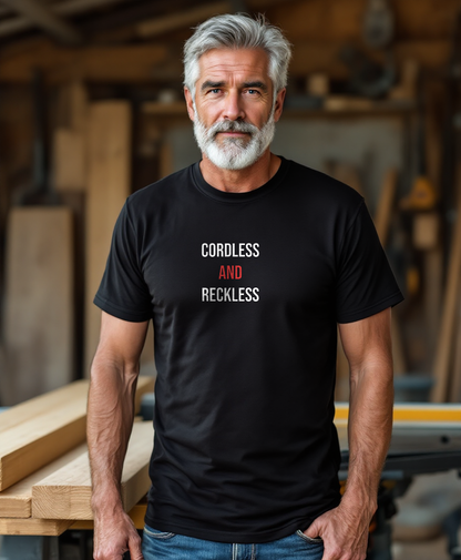 Cordless And Reckless — worn by a model (Tool Army) — Black