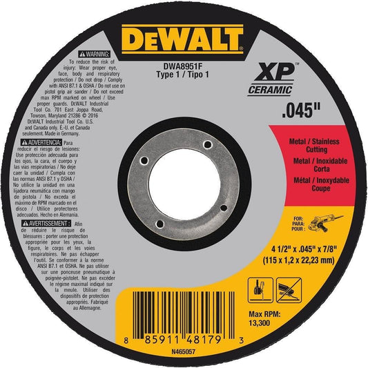 DEWALT DWA8951F ELITE SERIES Cutting Wheels 4-1/2" x 0.045" x 7/8"