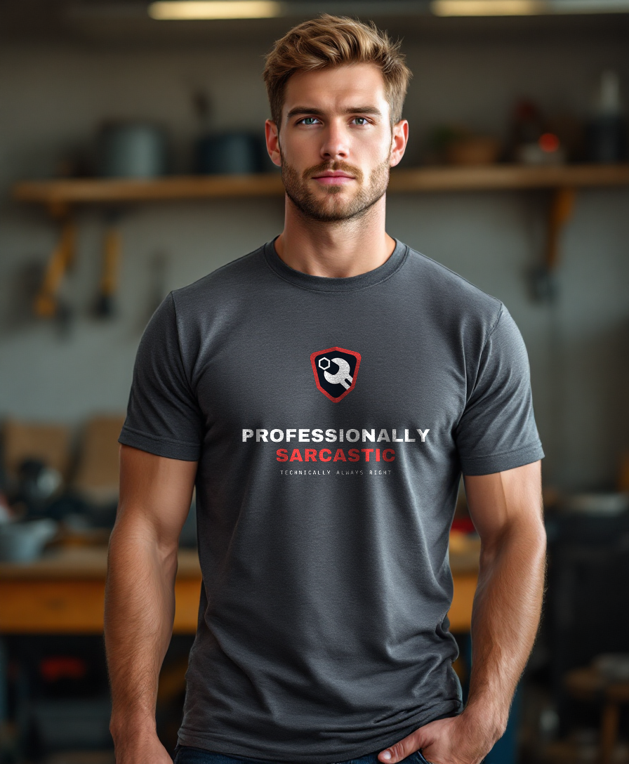 Professionally Sarcastic — worn by a model (Tool Army) — Graphite Heather