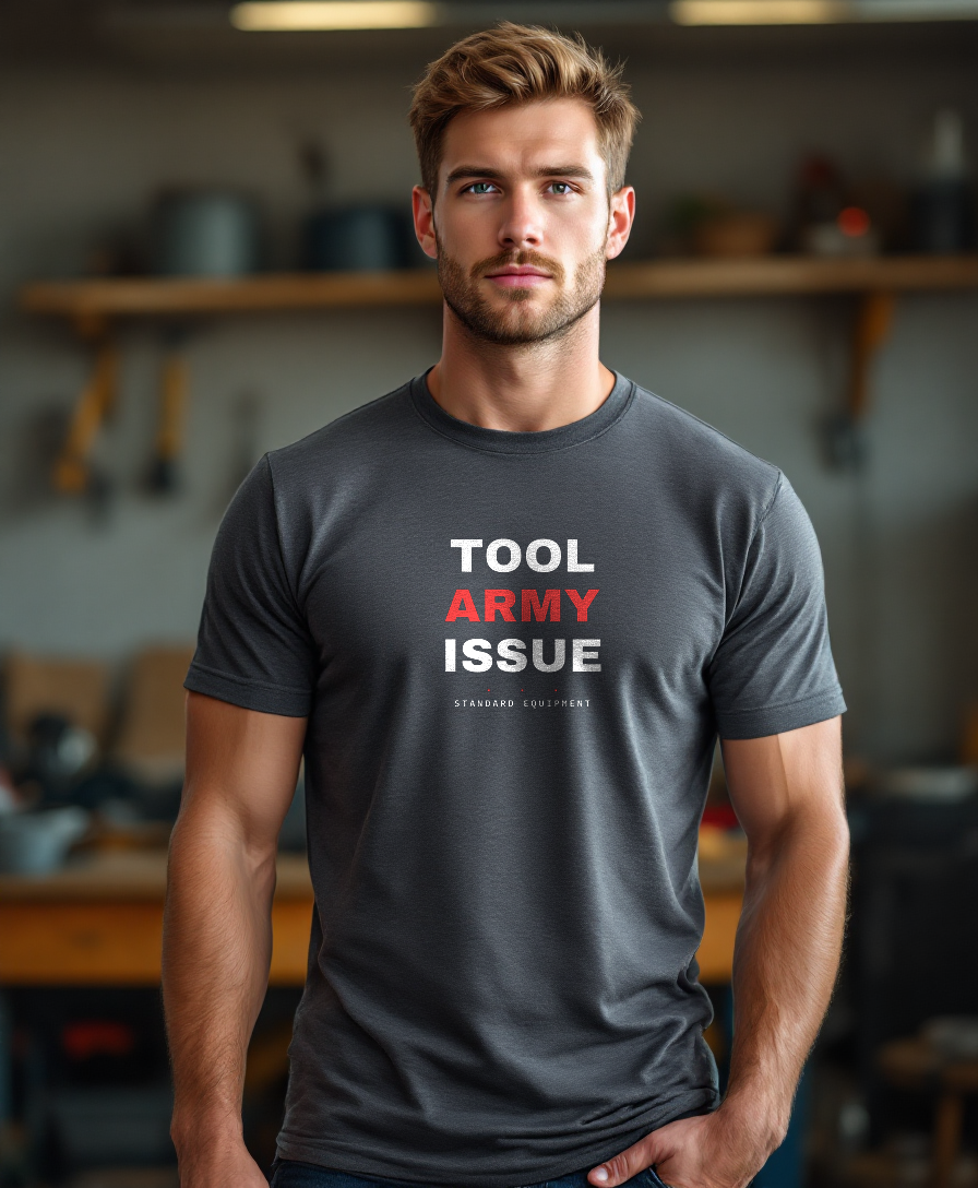 Tool Army Issue — worn by a model (Tool Army) — Graphite Heather