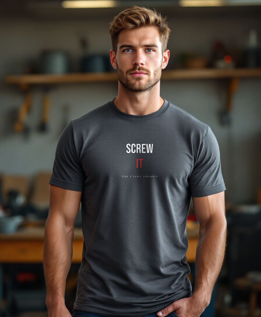 Screw It — worn by a model (Tool Army) — Graphite Heather