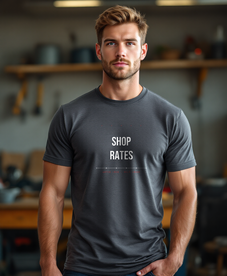 Shop Rates — worn by a model (Tool Army) — Graphite Heather