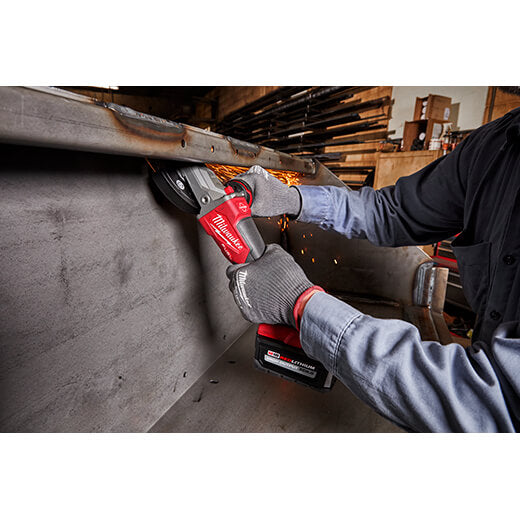 Milwaukee 2886-20 M18 FUEL Amoladora de frenado de cabeza plana de 5", interruptor de paleta sin bloqueo (solo herramienta)