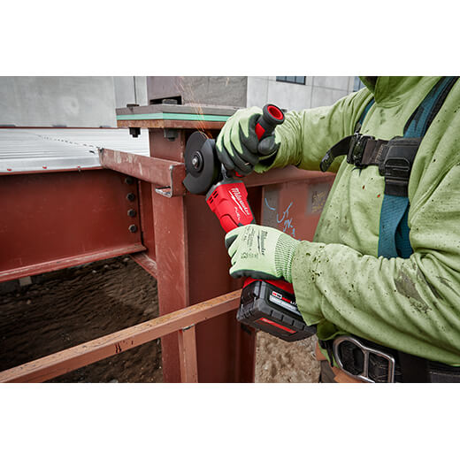Milwaukee 2886-20 M18 FUEL Amoladora de frenado de cabeza plana de 5", interruptor de paleta sin bloqueo (solo herramienta)