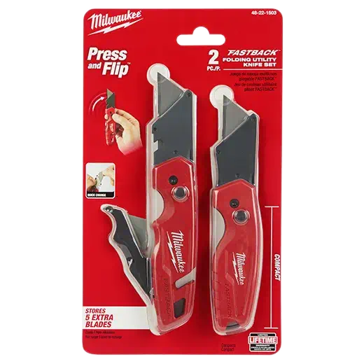Juego de 2 cuchillos plegables utilitarios FASTBACK Milwaukee 48-22-1503