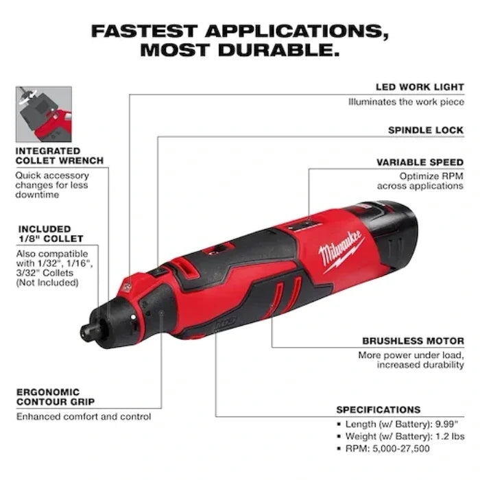 Milwaukee 2525-21 Kit de herramienta rotativa sin escobillas M12