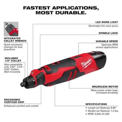 Milwaukee 2525-21 Kit de herramienta rotativa sin escobillas M12