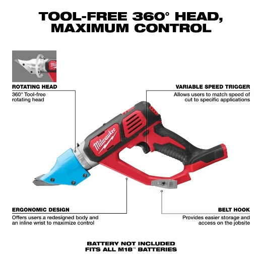 Milwaukee 2636-20 M18 14 Gauge Double Cut Shear (Tool Only)