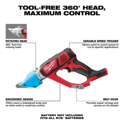 Milwaukee 2636-20 M18 14 Gauge Double Cut Shear (Tool Only)