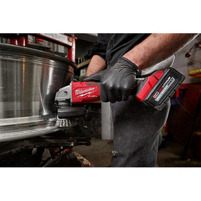 Milwaukee 2889-20 M18 FUEL Amoladora de frenado de velocidad variable de 4-1/2" / 5", interruptor deslizante con bloqueo