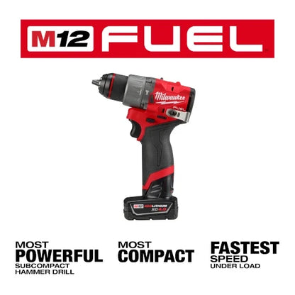 Taladro Percutor/Atornillador M12 FUEL de 1/2" Modelo 3404-22 de Milwaukee