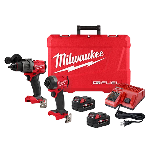 Milwaukee 3697-22 M18 FUEL Kit combinado de 2 herramientas - Taladro percutor y destornillador de impacto con 2 baterías y cargador