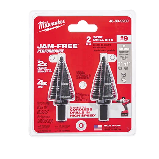 Milwaukee 48-89-9239 Juego de brocas escalonadas #9 7/8" y 1-1/8" - 2 piezas
