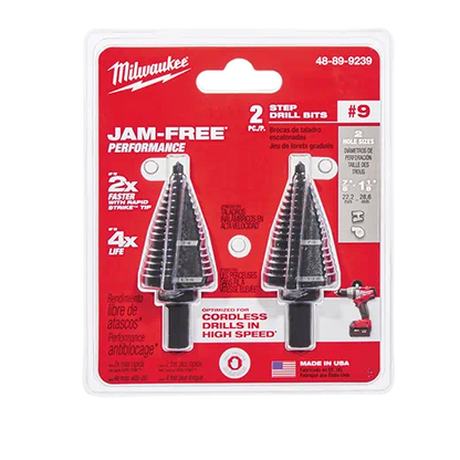 Milwaukee 48-89-9239 Juego de brocas escalonadas #9 7/8" y 1-1/8" - 2 piezas