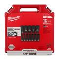 Milwaukee 49-66-7011 Juego de 12 dados de impacto SHOCKWAVE de 1/2" de profundidad y 6 puntas SAE