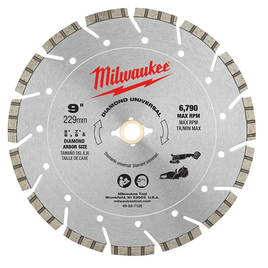 Milwaukee 49-93-7125 Hoja de corte universal diamantada de 9"