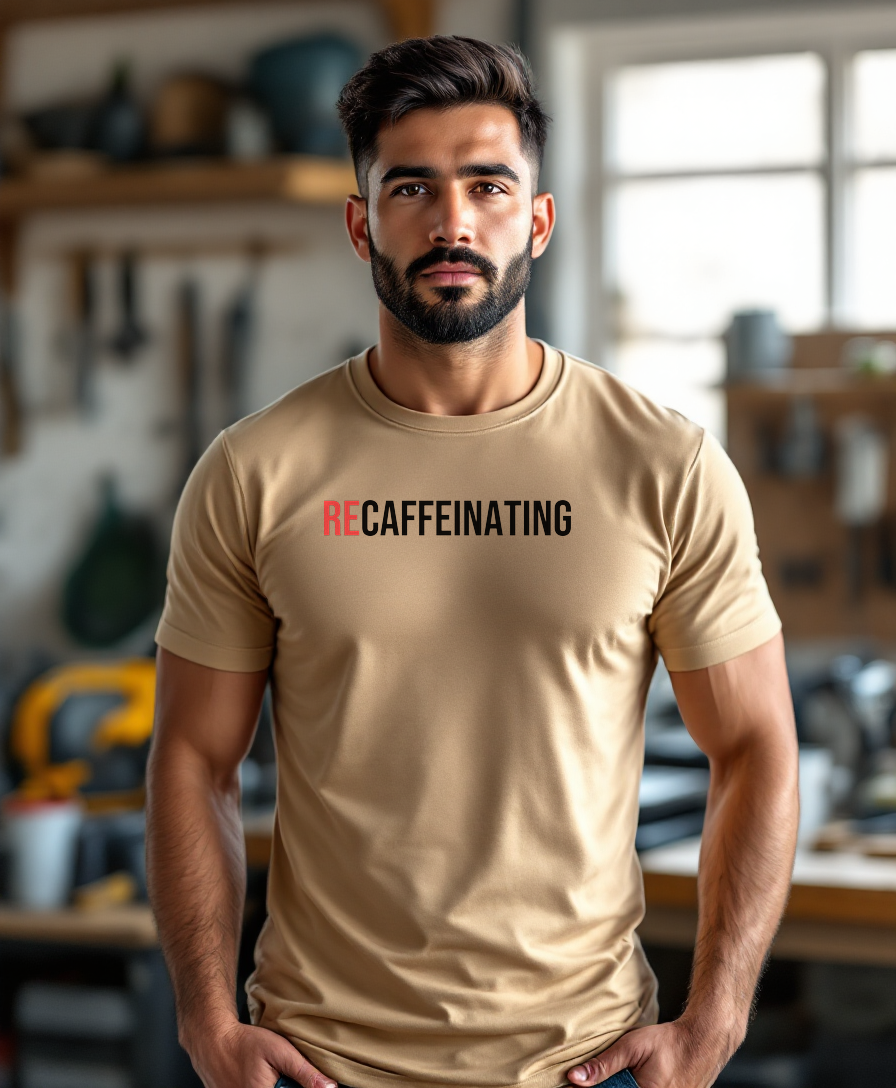 Procaffeinating — worn by a model (Tool Army) — Sand