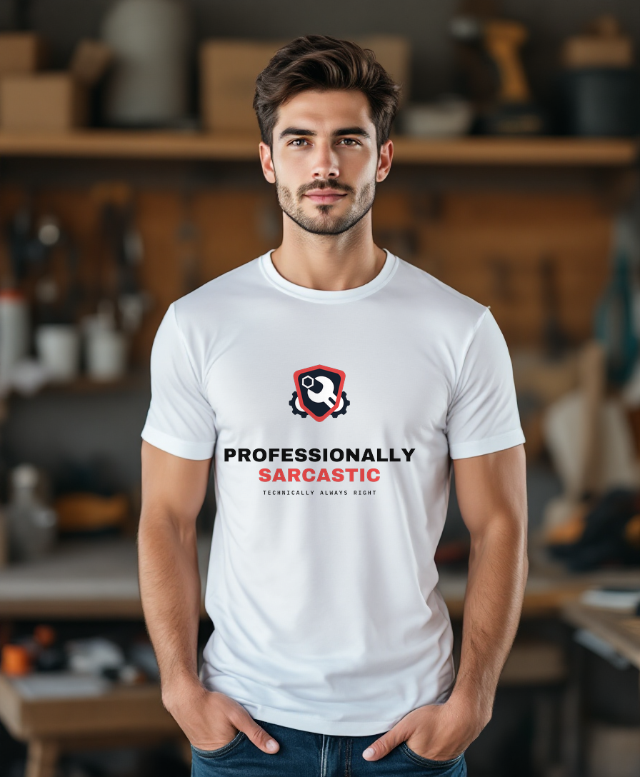 Professionally Sarcastic — worn by a model (Tool Army) — White